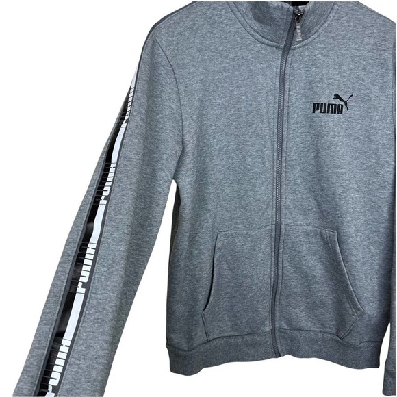 PUMA Full Zip Fleece Track Jacket Grey Size Small - Picture 4 of 14